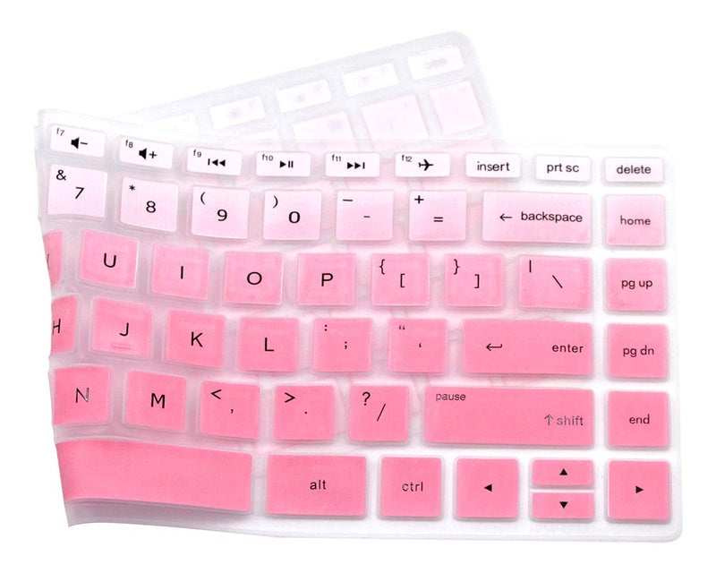 UHamn Silicone Keyboard Cover Soft Skin Compatible for HP Pavilion 14" Notebook, HP 14-BF050WM, 14-BK061ST, 14-BK091ST, 14M-BA, 14-BW Series (Pink Ombre) - Image 3